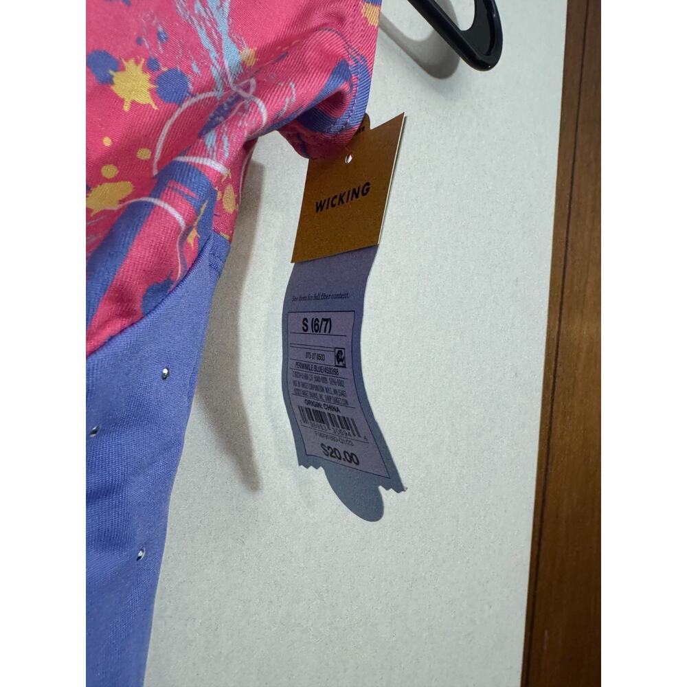Cat & Jack Girls' Gymnastics 'Scribbles' Pull-on Leotard Size S Periwinkle Blue - Picture 2 of 3